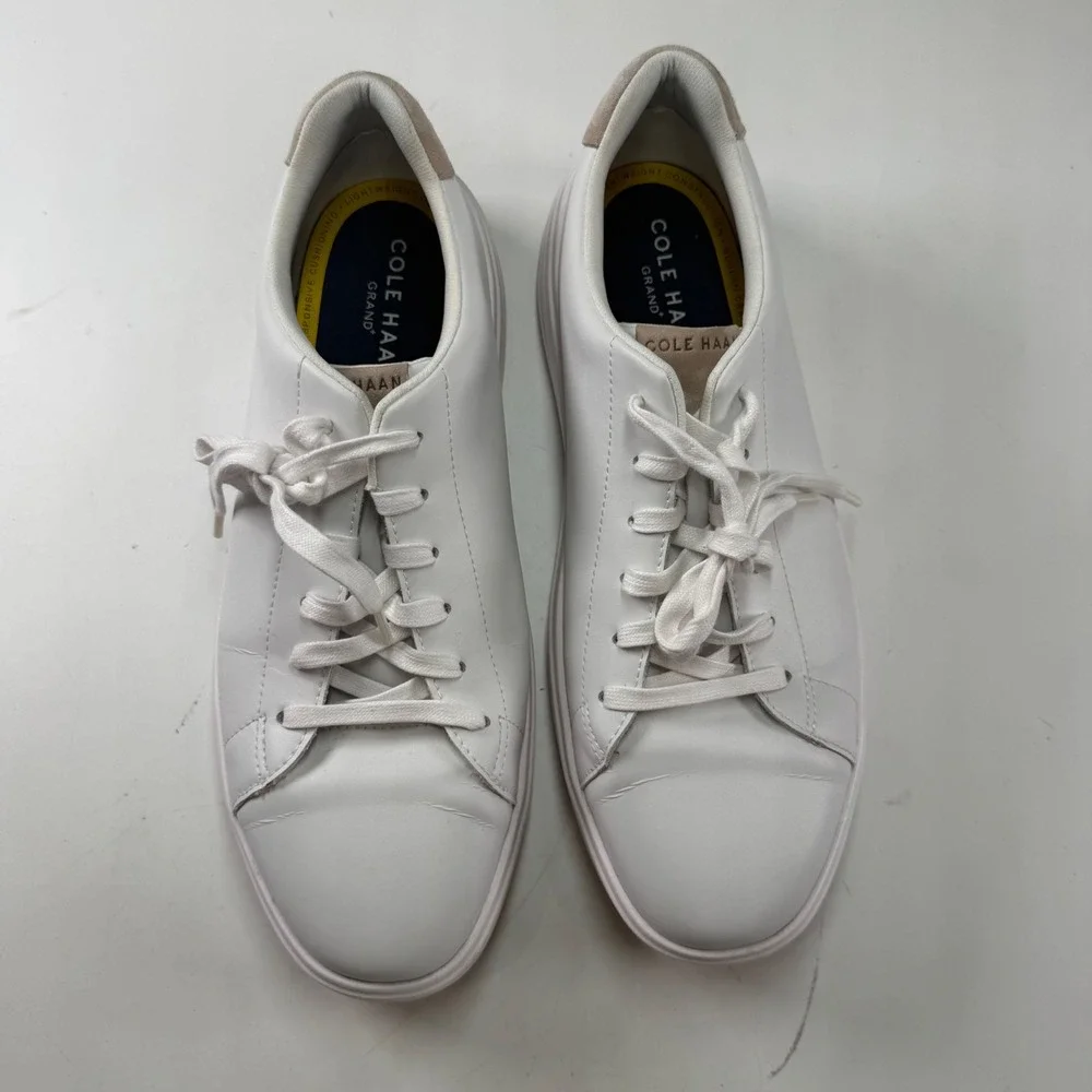 Cole Haan GrandPro Tennis‎ Sneakers White Leather Lace Up Men's Size 12